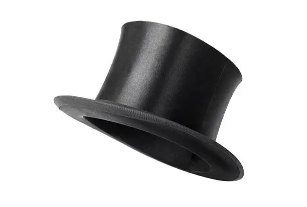 Photo of Retro top hat ready to wear on white background