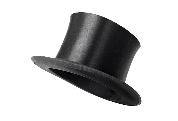 retro top hat gotowe do noszenia na białym tle - czary zdjęcia i obrazy z banku zdjęć