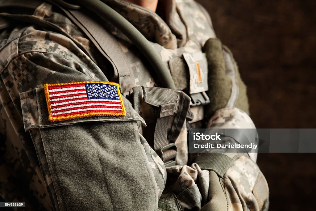 US Army Soldier in Universal Camouflage Uniform US Army soldier in universal camouflage uniform.  US Military Stock Photo