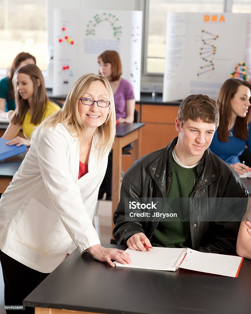 Instructing Class School Science Teacher Instructing Students Learning Classroom Stock ...