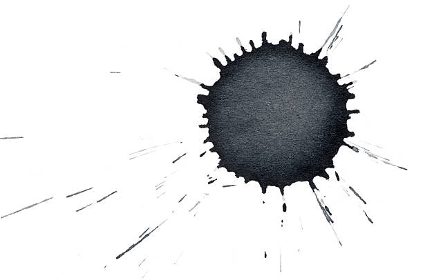 絶縁黒インクスプラター - ink splattered paint spray ストックフォトと画像