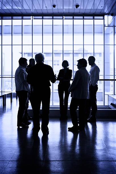 istock Silhouette of senior group talking 154956205