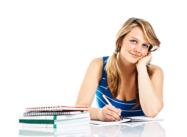 istock Female teen writing in notebook 154956351