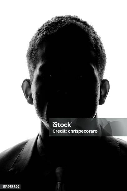 Anonymous Front Silhouette Stock Photo - Download Image Now - Men, Shadow, Profile View