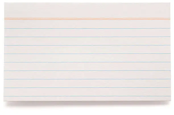 Photo of White lined index card