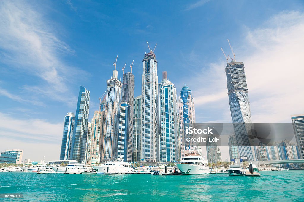 Dubai Marina From the sea  Dubai Stock Photo