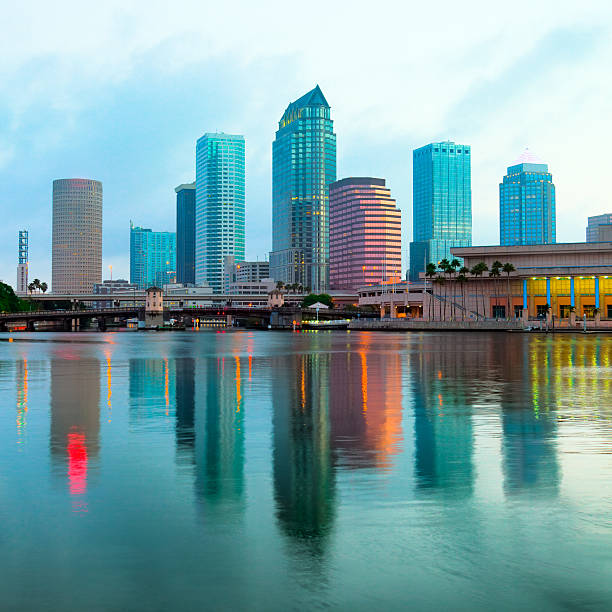 istock Tampa Downtown Skyline with Skyscraper Reflection 154958906