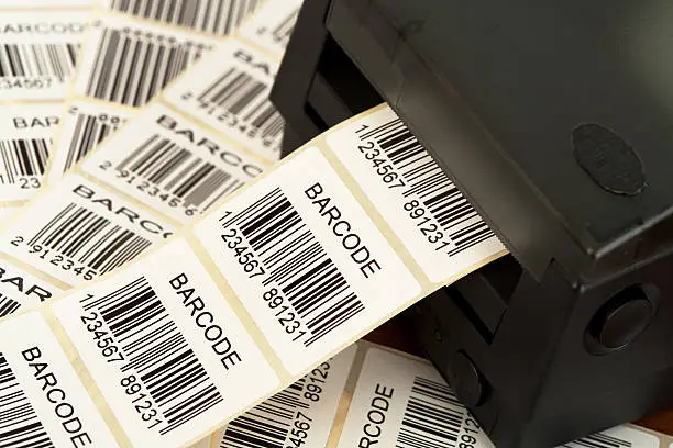 Photo of Lots of labels printed from a barcode printer