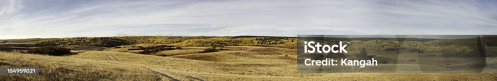 Prairie Coulee Panorama - Lizenzfrei Abenddämmerung Stock-Foto