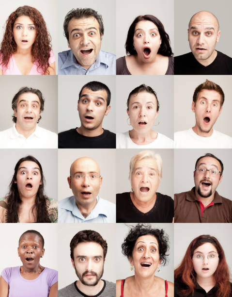 istock Group of surprised people 154959314