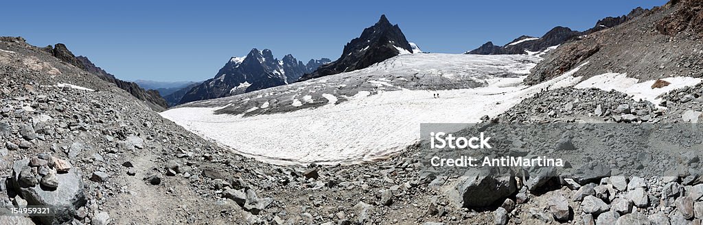 panorama of Glacier Blanc and Barre des Écrins  Ecrin National Park Stock Photo