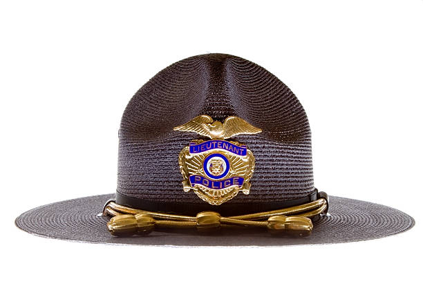 cappello di polizia - badge blue crime law foto e immagini stock