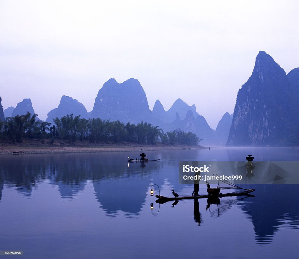 Река Ли-Китай на рассвете - Стоковые фото Азия роялти-фри