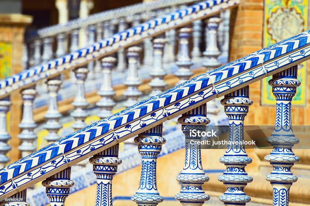 Hermoso barras de puente Plaza de España en Sevilla - Foto de stock de Sevilla libre de derechos