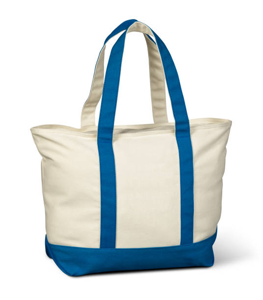 Canvas Tote Bag Canvas tote bag with handles. A path is included. luggage strap stock pictures, royalty-free photos & images