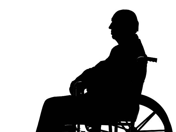 Middle-aged and elderly people are walking in the park with an elderly disabled person whose legs have lost the ability to walk.