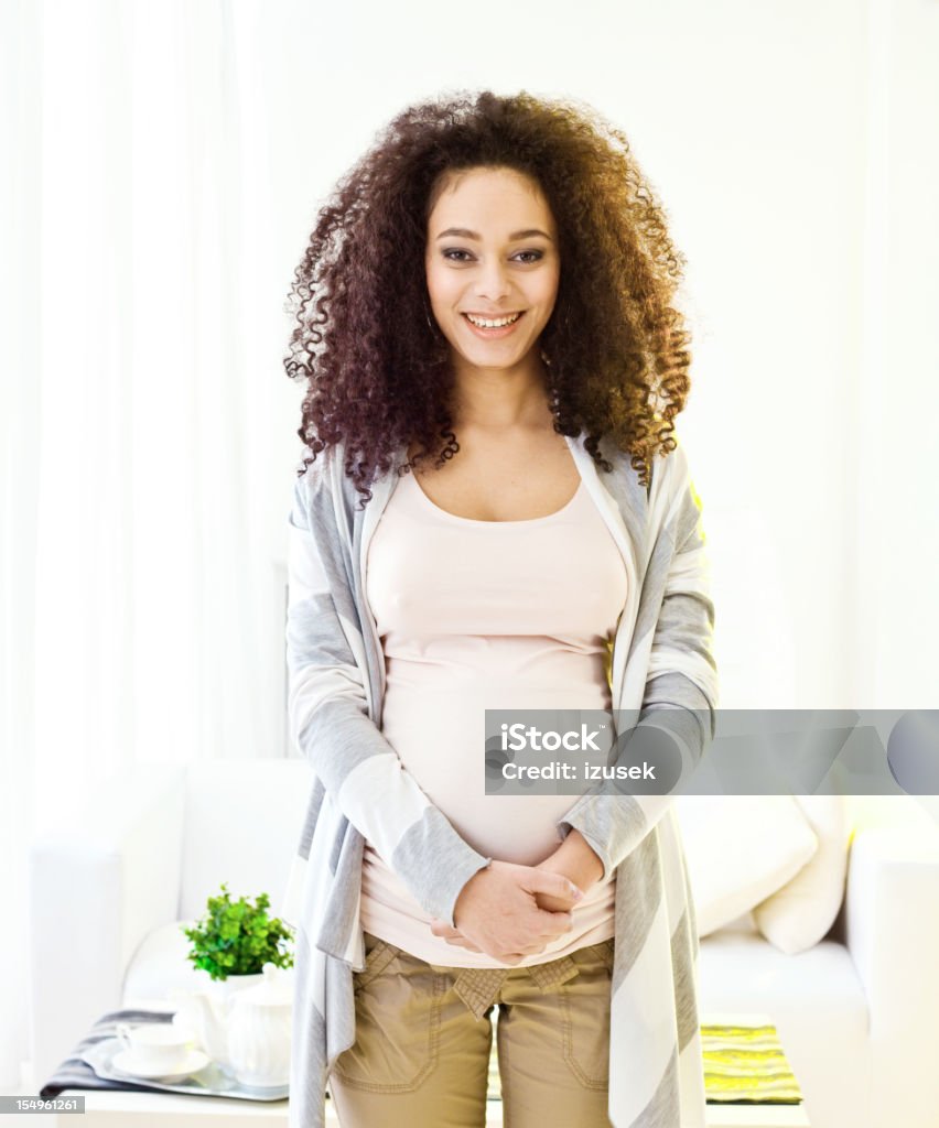Happy pregnant woman  One Woman Only Stock Photo