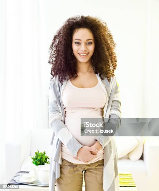 Happy Pregnant Woman Stock Photo - Download Image Now - One Woman Only, Pregnant, Women