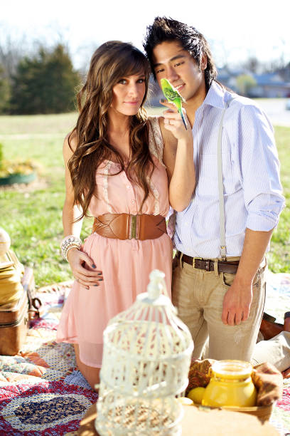 istock young heterosexual couple picnic happiness 154961810