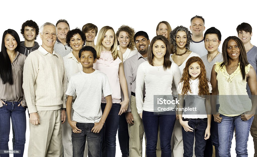 Gruppo eterogeneo di persone con la comunità - Foto stock royalty-free di Folla