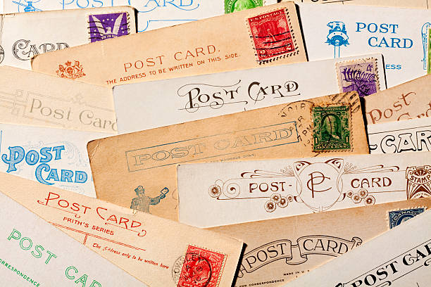 背景の古い、ブランクカード。フルフレーム、xxxl - postcard old fashioned postage stamp old ストックフォトと画像