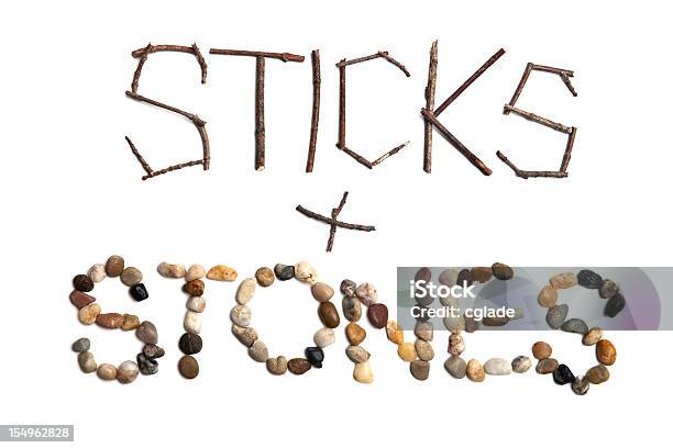 Bullying Concept Sticks And Stones Stock Photo - Download Image Now - Anti-Bullying Day, Branch - Plant Part, Bullying