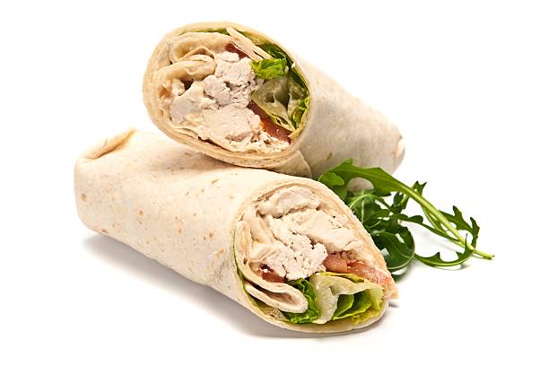pollo deli wrap - wrap sandwich foto e immagini stock