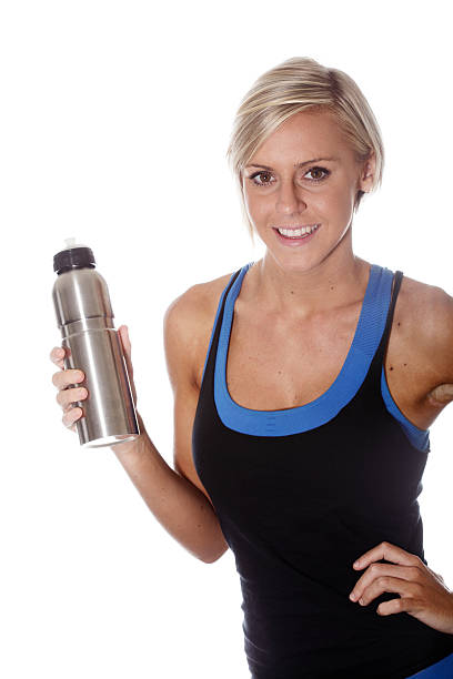 istock Fit Blonde Girl With Water 154963510