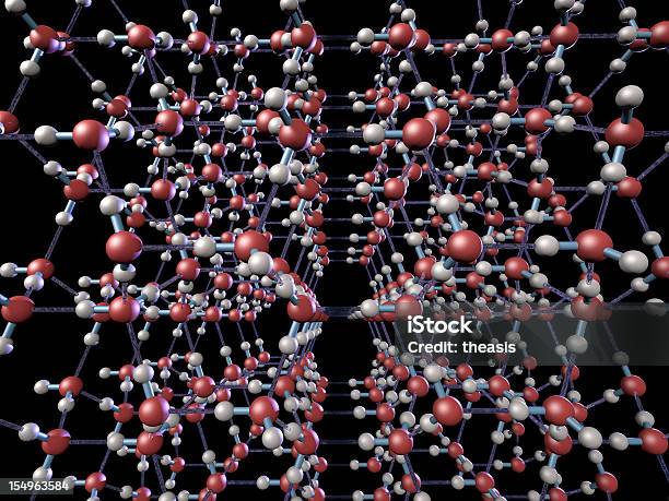 Crystaline Structure Of Ice Stock Photo - Download Image Now - Inorganic Compound, Atom, Chemistry