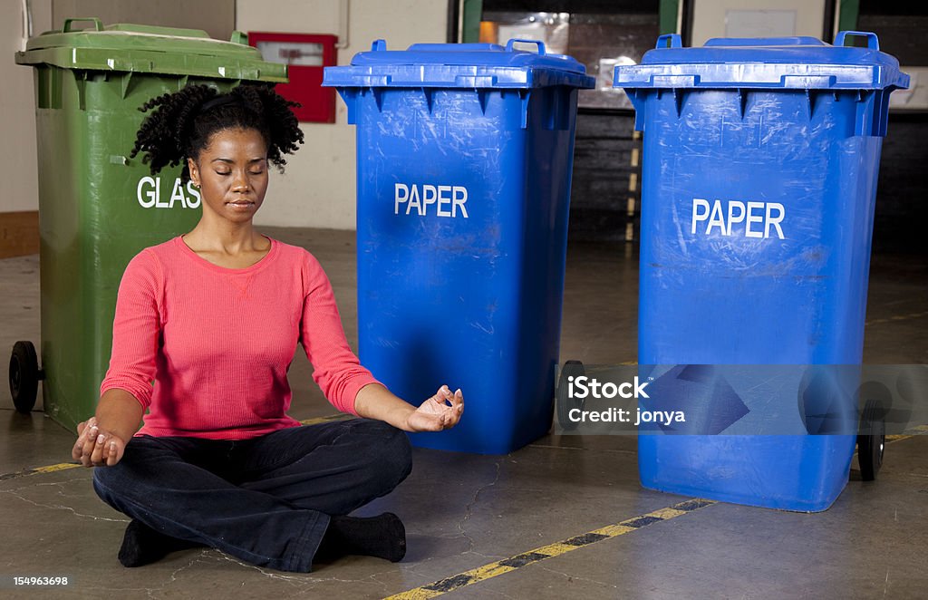 environmentalist meditating  African Ethnicity Stock Photo
