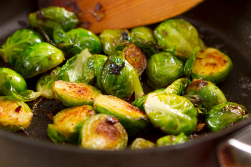 Fresh brussels sprouts saut