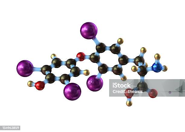 Тироксин — стоковые фотографии и другие картинки Йод - Йод, Молекула, Без людей