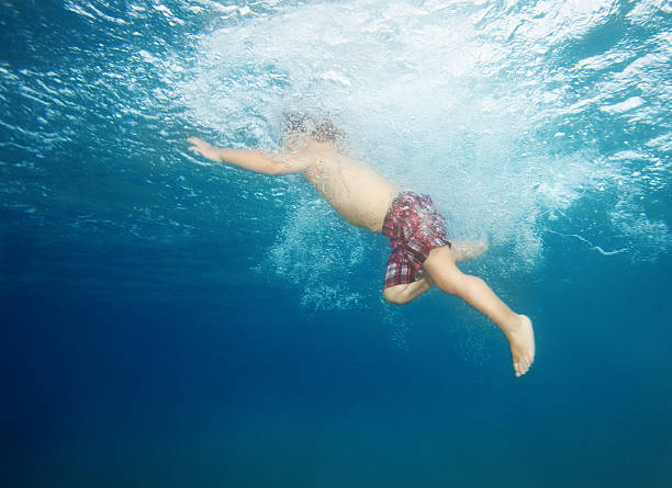 istock Little kid jumping in the water 154965431