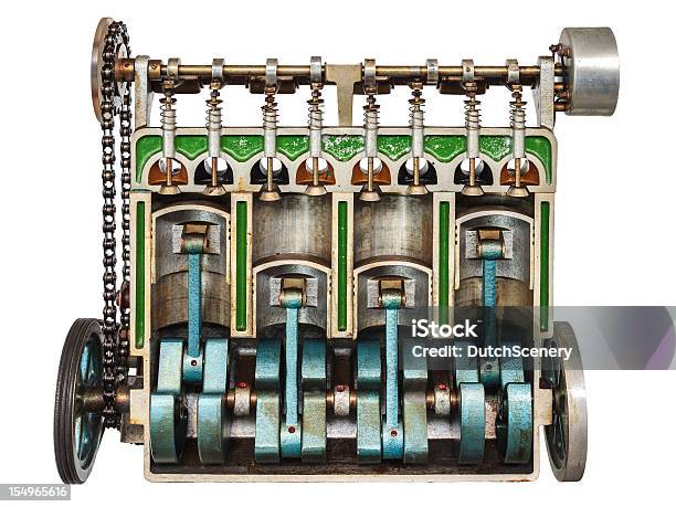 Foto de Vintage Modelo De Um Carro Clássico Com Os Pistões De Motor e mais fotos de stock de Antigo