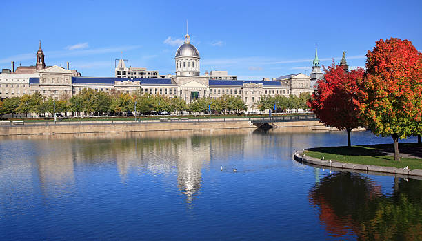 istock Old Montreal, Bonsecours Basin reflections and colors in autumn 154965632
