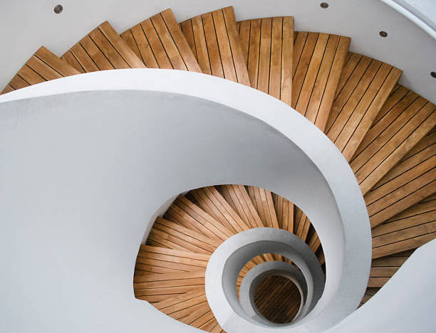 spiral wendeltreppe - spiral staircase circle steps staircase stock-fotos und bilder