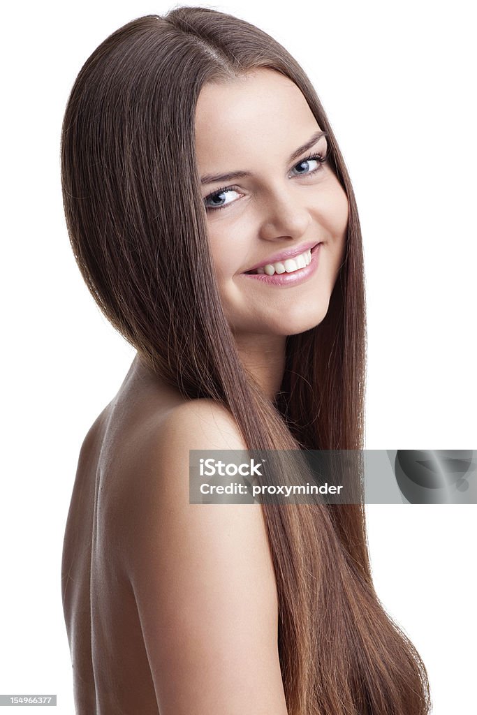 Lindo Jovem mulher com cabelo comprido - Foto de stock de Estilo de cabelo royalty-free