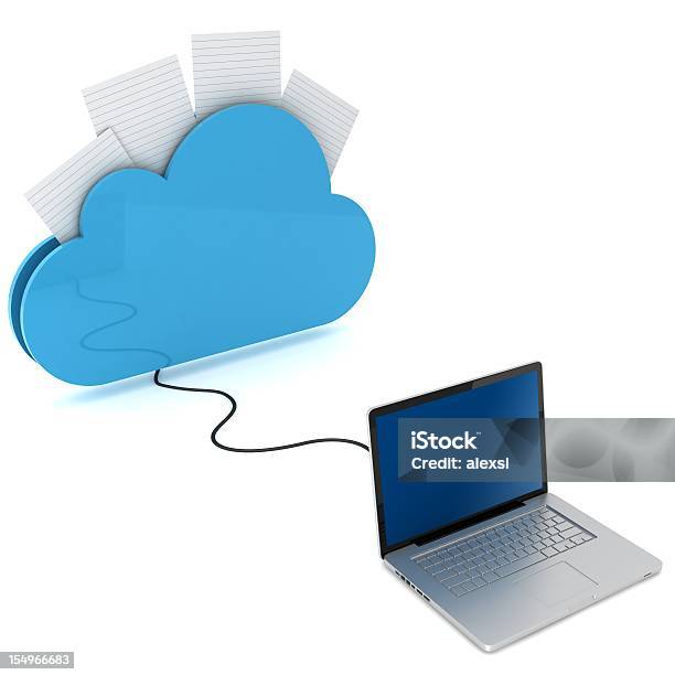 Computação Em Nuvem - Fotografias de stock e mais imagens de Tridimensional - Tridimensional, Aplicação móvel, Arquivar Documentos