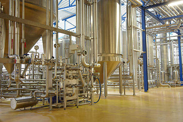 Inside a german brewery stock photo