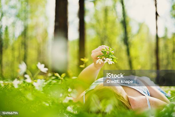 Woman Relaxing In Nature Stock Photo - Download Image Now - 25-29 Years, 30-34 Years, 30-39 Years