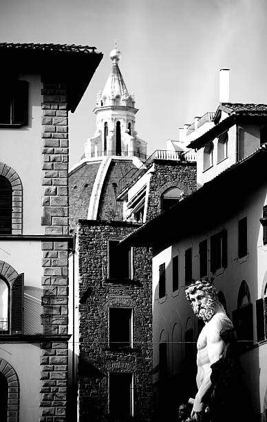Foreground:The Fountain of Neptune in Florence, situated on the piazza della signoria in front of the Palazzo Vecchio. Work by sculptor Bartolomeo Ammannati in the 1563-1565.\u2028http://www.massimomerlini.it/is/florence.jpg\u2028http://www.massimomerlini.it/is/rome.jpg\u2028http://www.massimomerlini.it/is/vatican.jpg\u2028http://www.massimomerlini.it/is/pisa.jpg\u2028http://www.massimomerlini.it/is/milan.jpg\u2028http://www.massimomerlini.it/is/venice.jpg\u2028http://www.massimomerlini.it/is/ferrara.jpg\u2028http://www.massimomerlini.it/is/bologna.jpg\u2028http://www.massimomerlini.it/is/turin.jpg