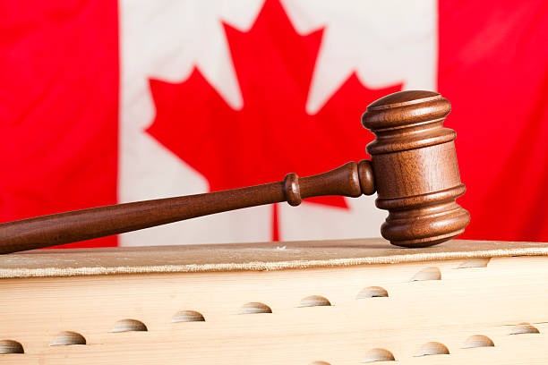 legge canadese - canadian flag flag trial justice foto e immagini stock
