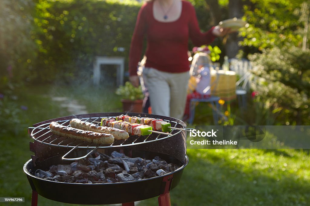 Barbecue an einem sonnigen Abend - Lizenzfrei Kohle Stock-Foto