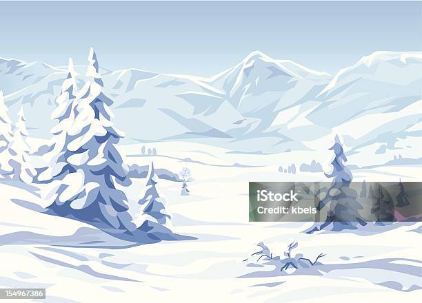 Winterlandschaft Stock Vektor Art und mehr Bilder von Schnee - Schnee, Winter, Baum