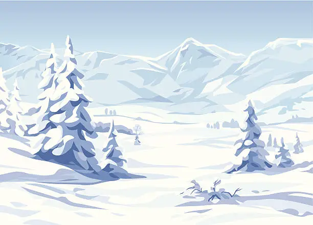 Vector illustration of Winter Landscape