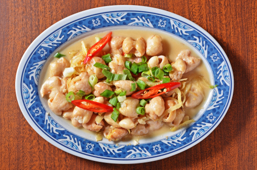 Taiwan's hakka  traditional cuisine -  Pork intestines with  ginger