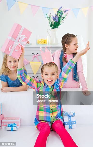 I Got A Birthday Present Stock Photo - Download Image Now - 6-7 Years, 8-9 Years, Arms Raised