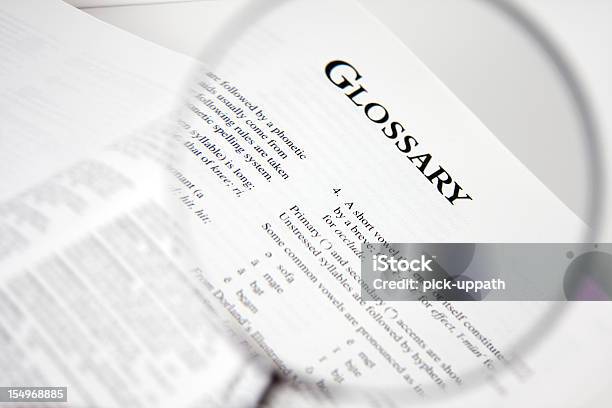 Magnified View Of Glossary Law In A Book Stock Photo - Download Image Now - Book, Color Image, Dictionary