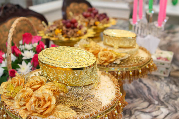istock golden gift box in the wedding ceremony 1549695175