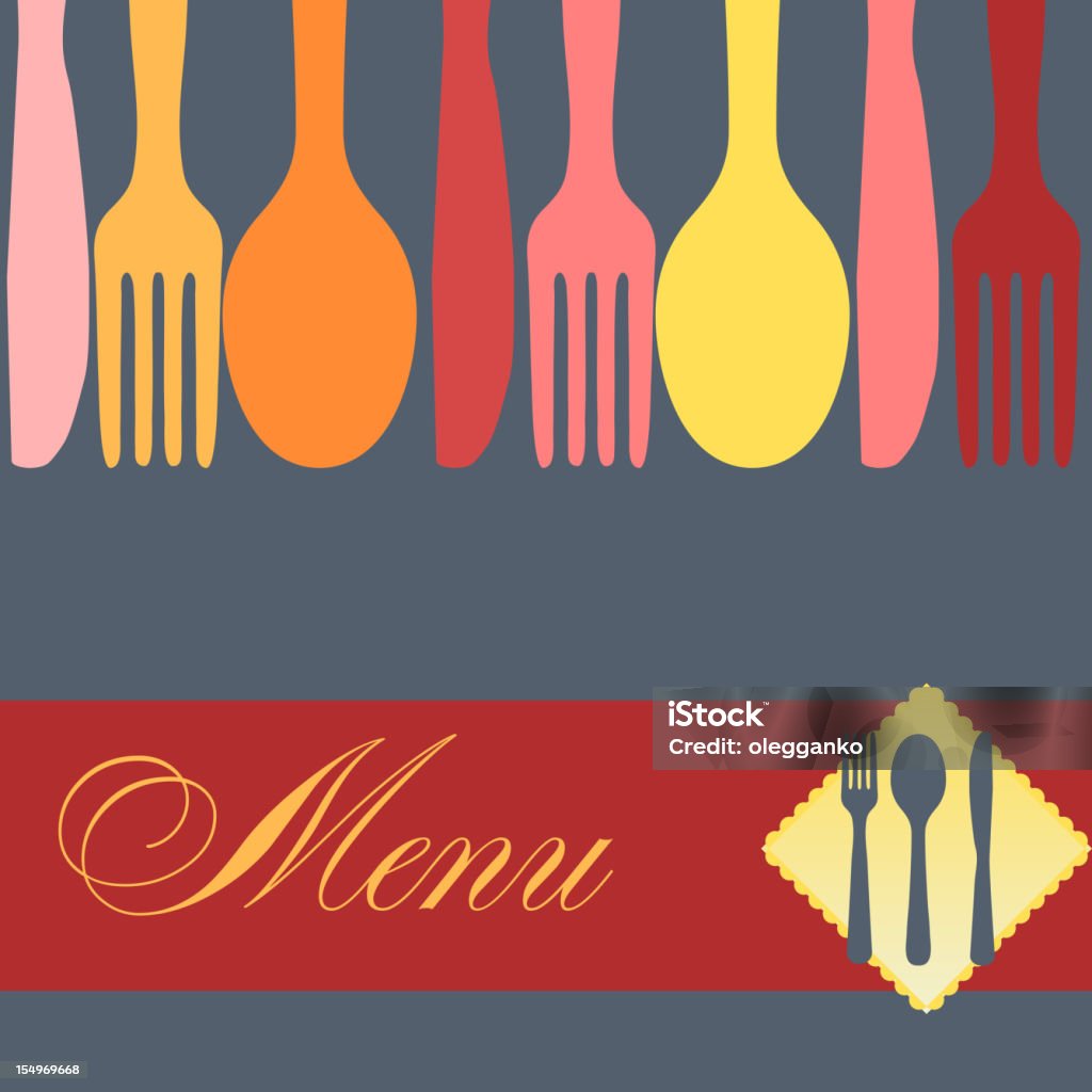 menu do restaurante modelo ilustração vetorial. - Vetor de Faca - Faqueiro royalty-free